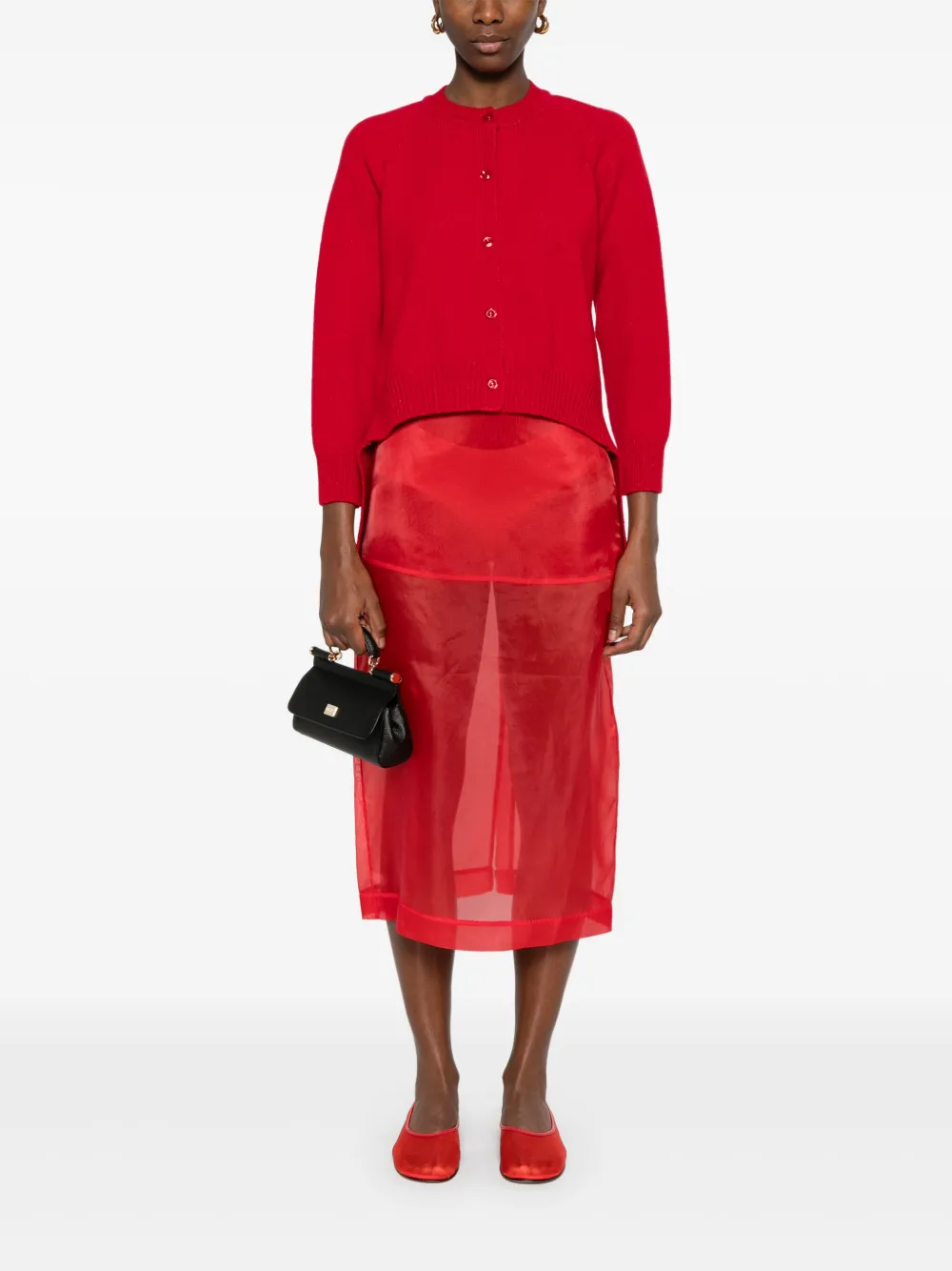 Simone Rocha Vest met open rug - Rood