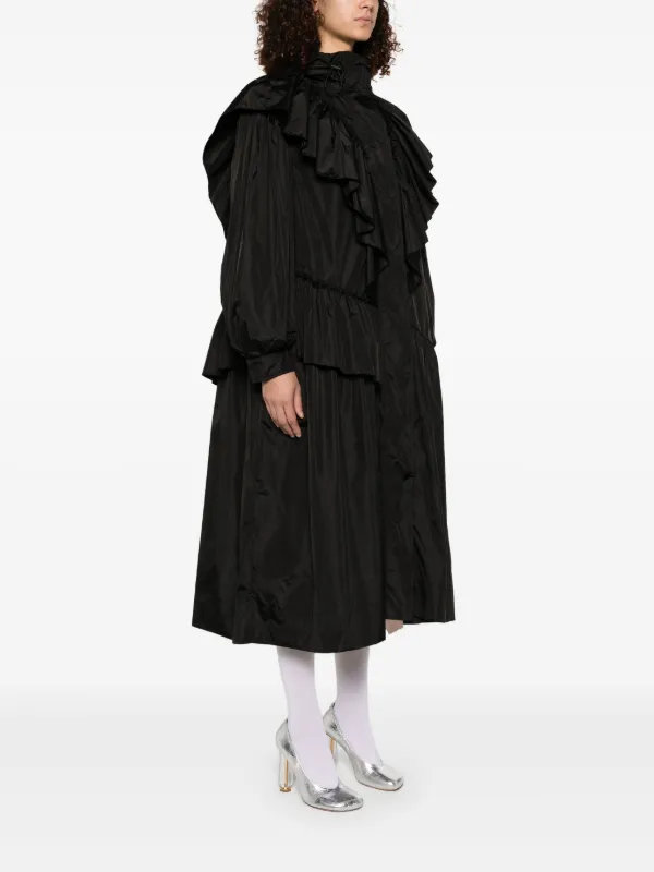 【関税込み】Simone Rocha コート Simone Rocha ruffle-detail Coat | Black | FARFETCH JO