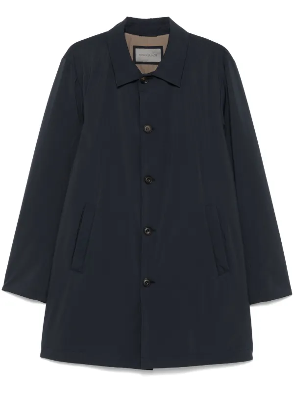 Corneliani Poplin Raincoat Blue FARFETCH AO