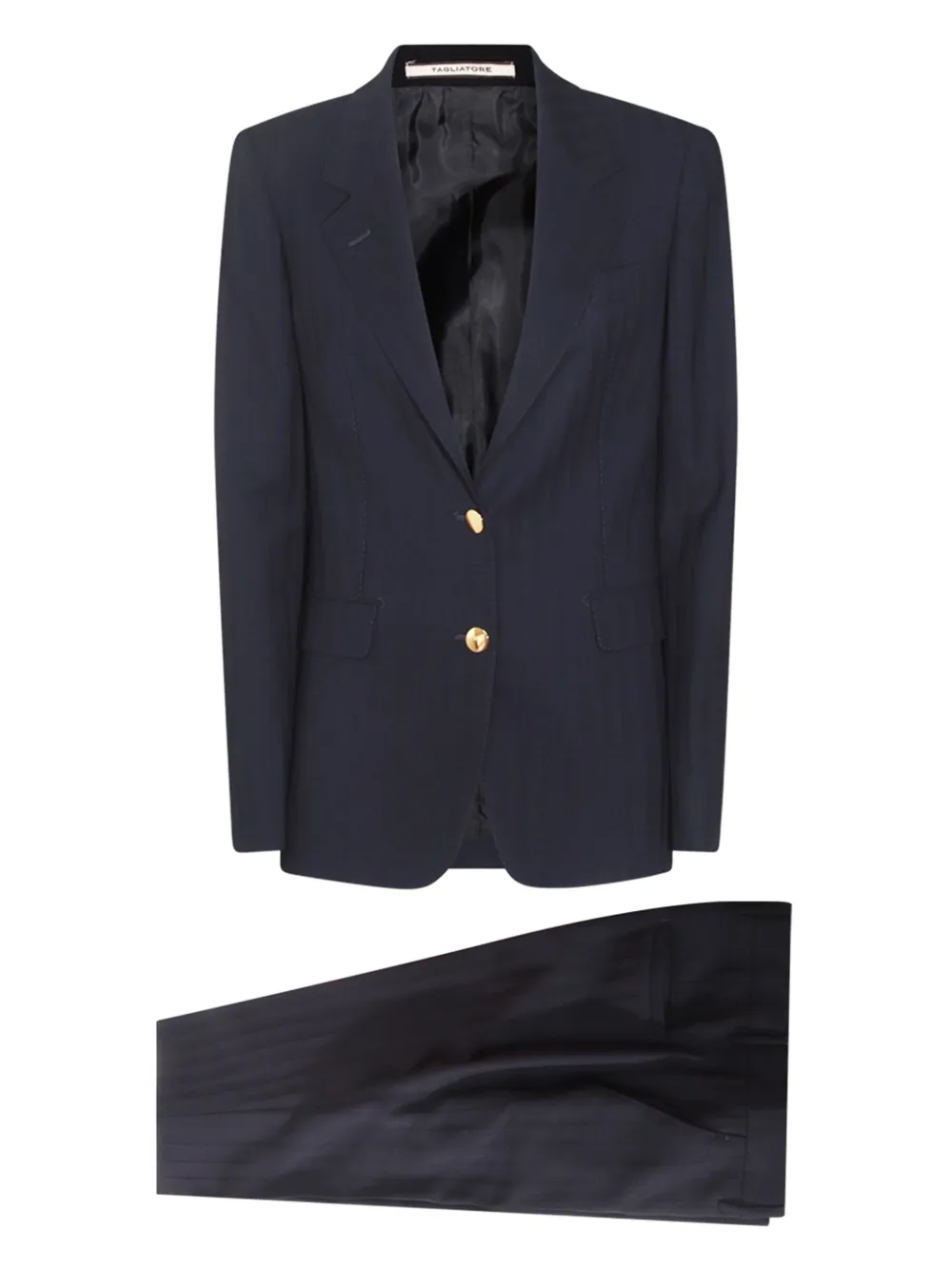 Tagliatore Tailored Single-breasted Wool Suit In Blue