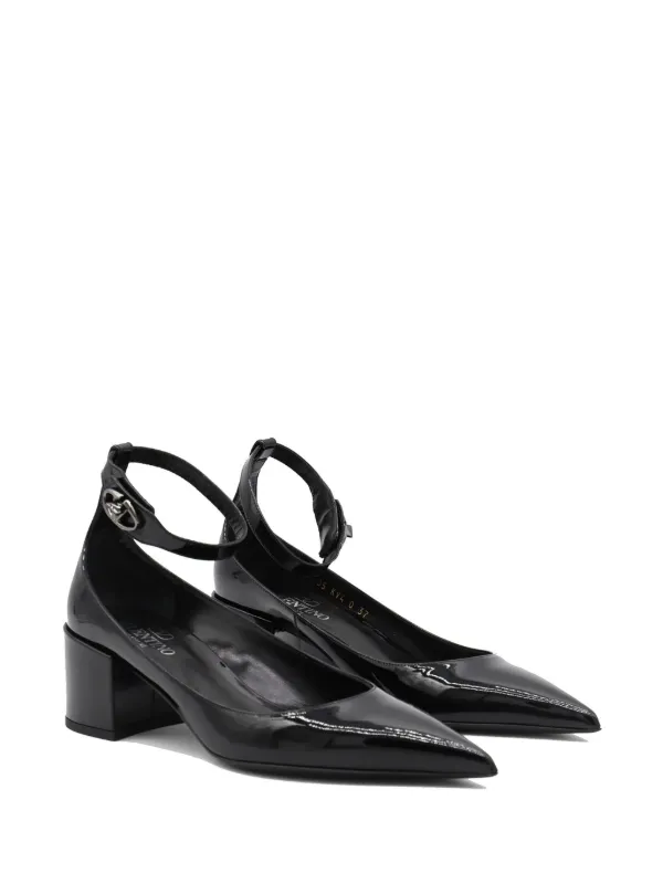 Valentino Garavani 60mm VLogo Lockette Leather Pumps | Black