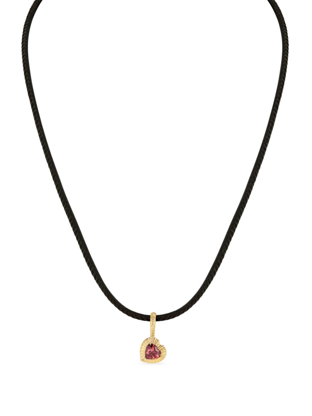 18K yellow gold Heart tourmaline pendant necklace