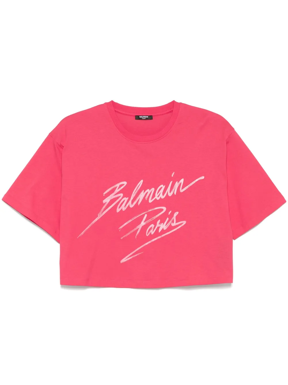 Balmain Cropped T-shirt Roze