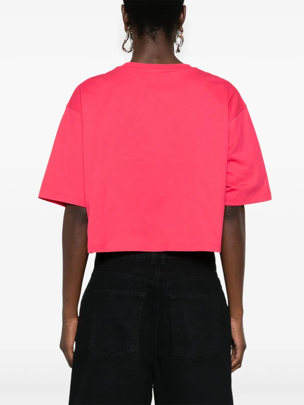 Balmain Cropped T-shirt Roze