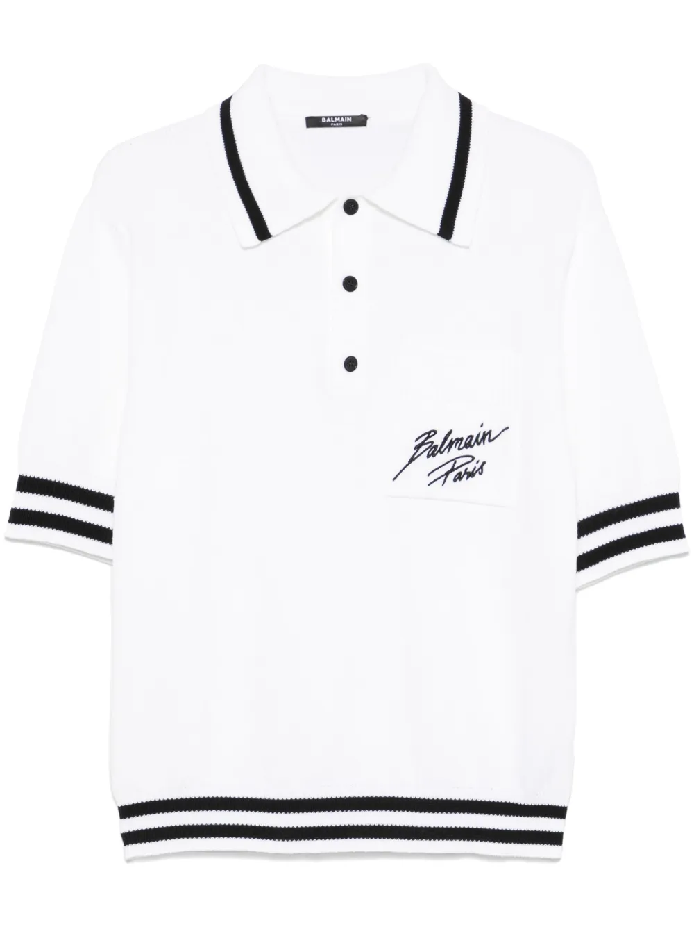 logo signature-embroidered polo shirt