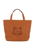 Maison Kitsuné large Fox Head tote bag - Brown