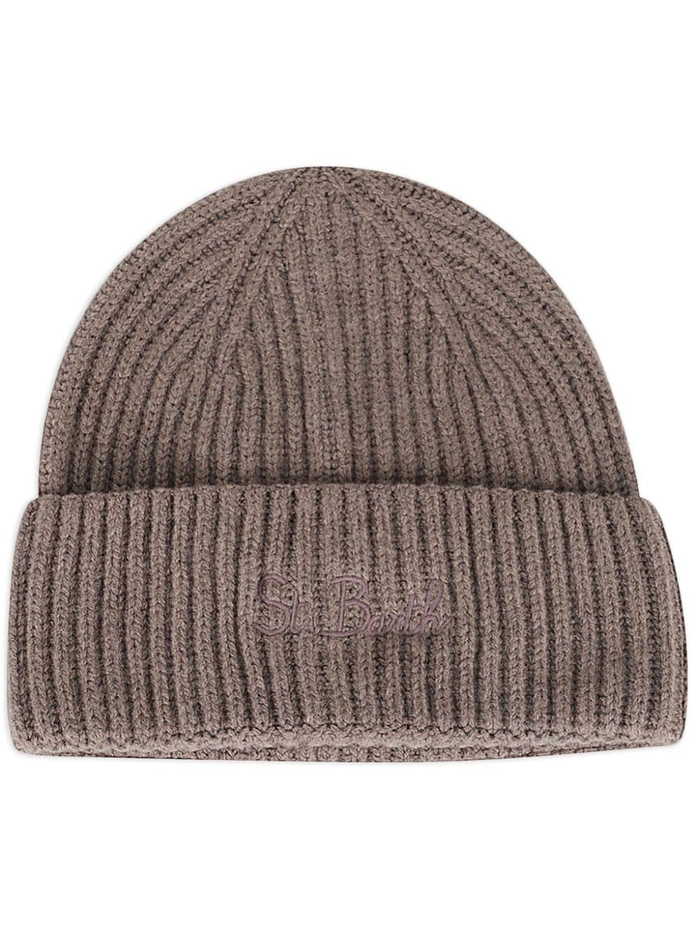 Shop Mc2 Saint Barth Ribbed Beanie In Neutrals