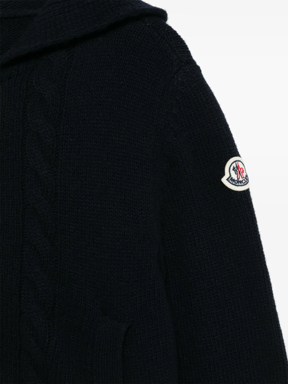 Moncler Enfant Hoodie met rits van scheerwol Blauw