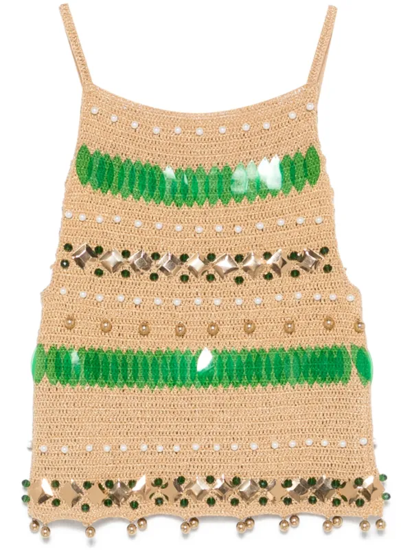 Bode Calypso Tank Top in Gold