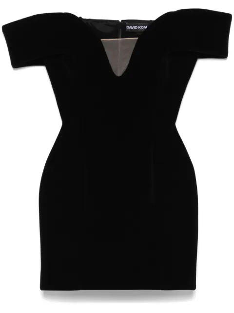 David Koma off-shoulder velvet mini dress