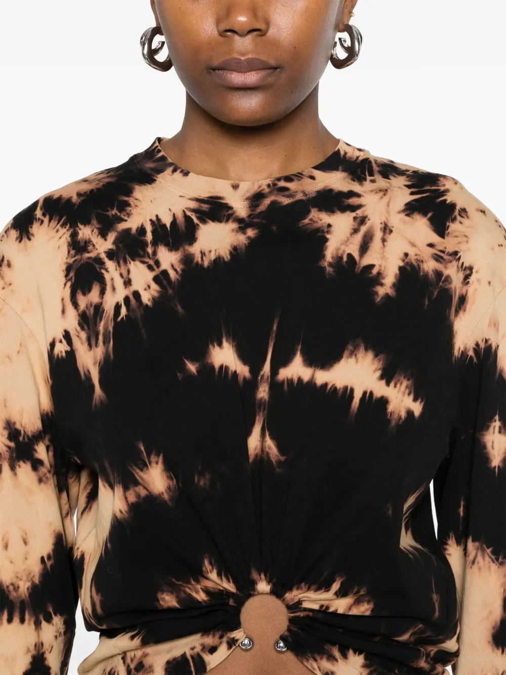 Rabanne T-shirt met abstracte print Zwart