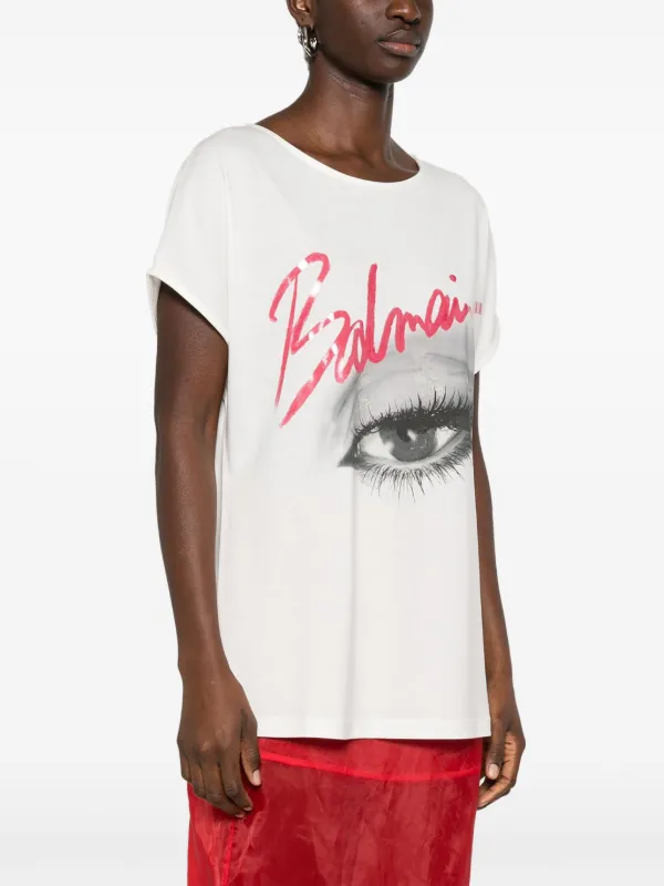 Balmain eye-print T-shirt | White | FARFETCH