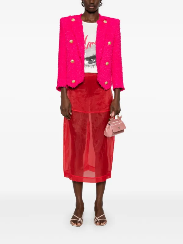 ジャケット BALMAIN SS25 Blazer Spencer (EF1SC225ME54 0PA) Balmain Spencer Jacket | Pink | FARFETCH