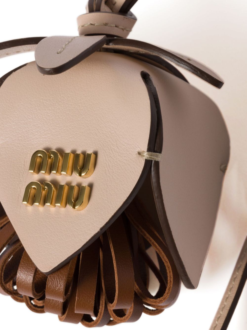 Shop Miu Miu Leather Trick In Nude