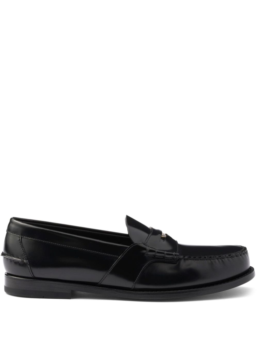 Prada brushed leather loafers Black