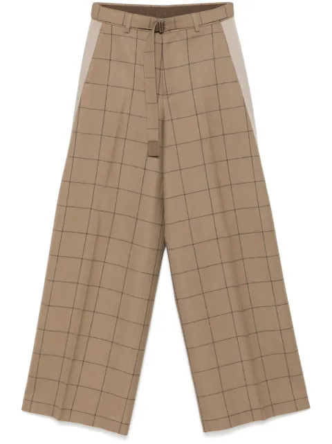 sacai checked trousers