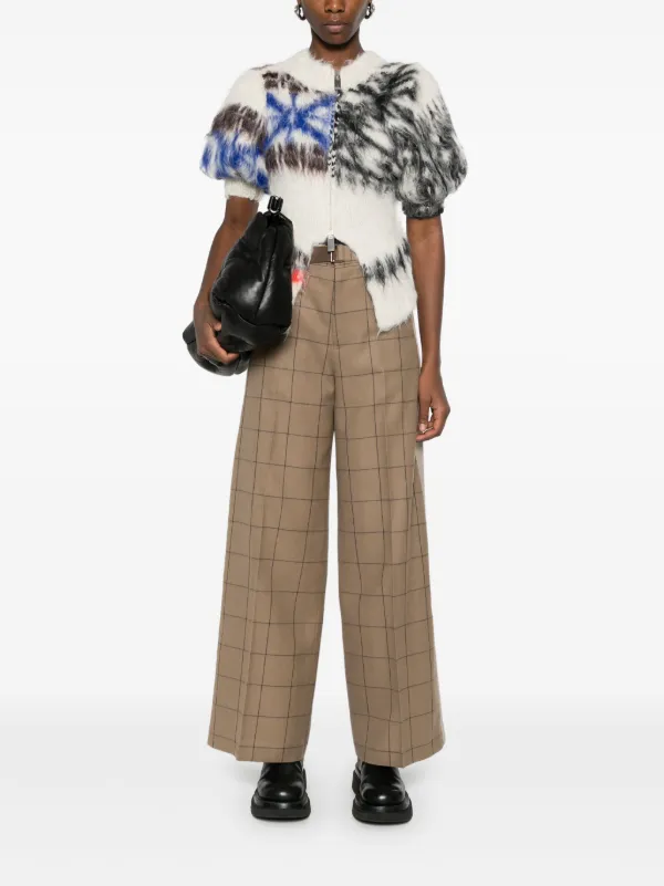 Sacai チェック パンツ | ブラウン | FARFETCH JP