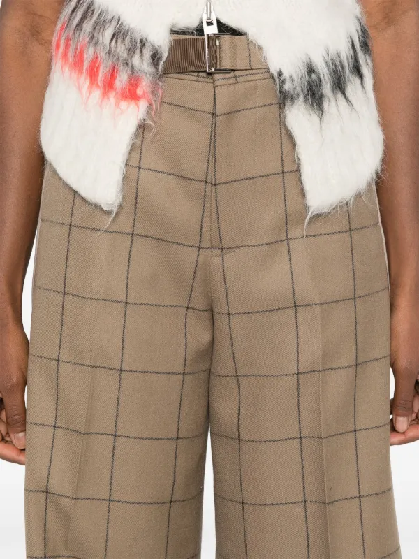 【美品】sacai チェック　ハーフパンツ Sacai チェック パンツ | ブラウン | FARFETCH JP