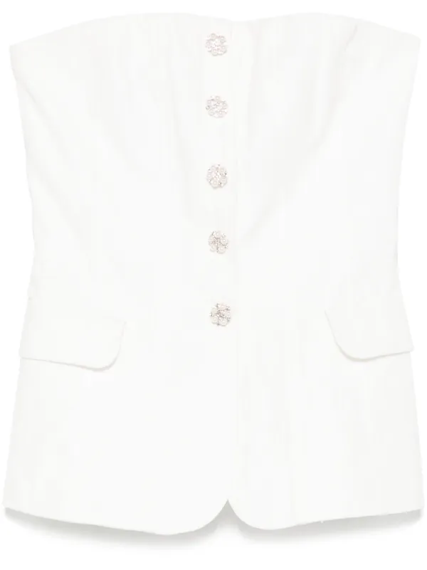 Maje crystal-buttons Top | White | FARFETCH