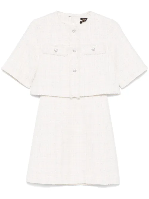 Maje ensemble-robe en tweed - Blanc - Maje - Modalova