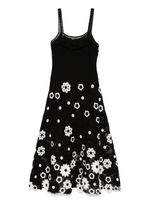 Robe mi-longue à fleurs brodées - Maje - Modalova