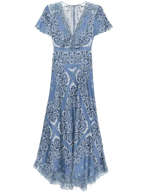 Maje robe mi-longue à fleurs