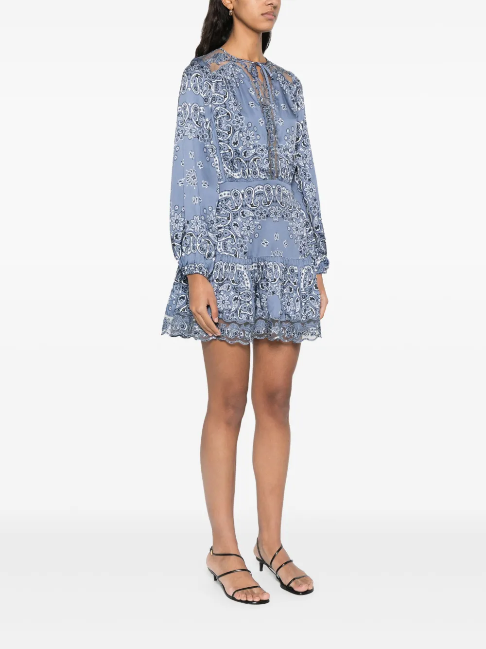 Maje Mini-jurk met bloemenprint Blauw