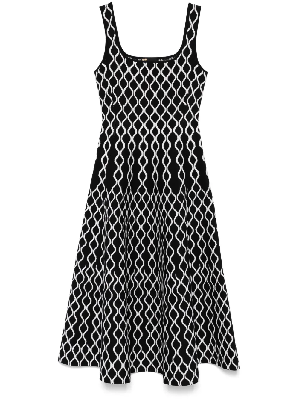 Maje geometric-print midi dress | Black | Image 1