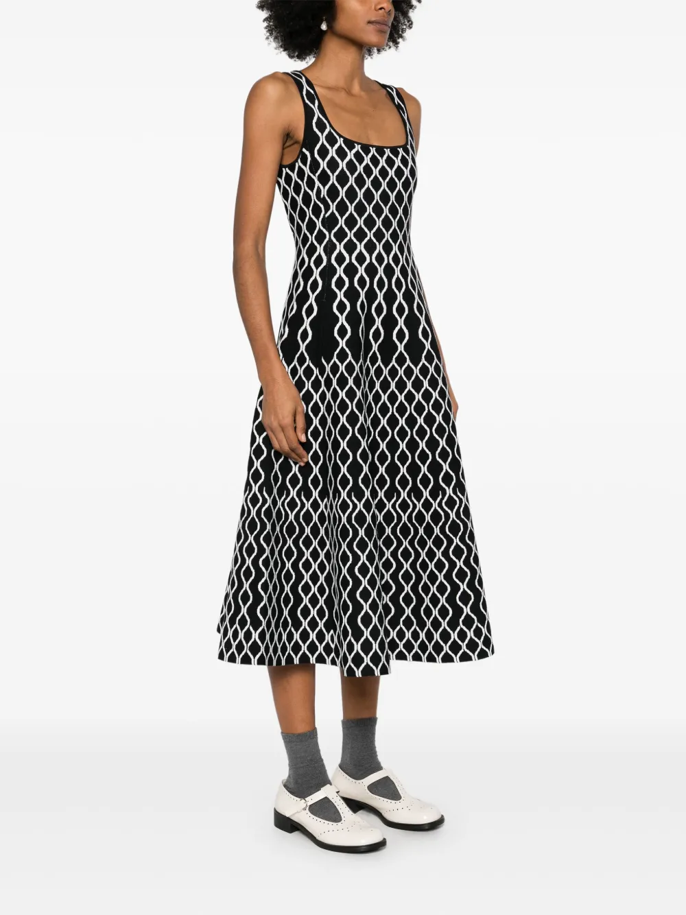 Maje geometric-print midi dress