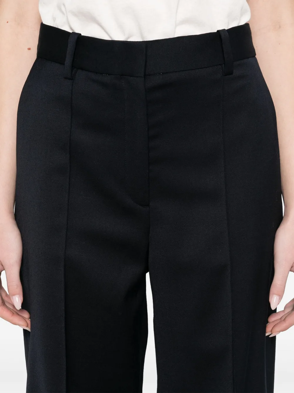 MAJE PIPED-TRIM TAILORED TROUSERS 