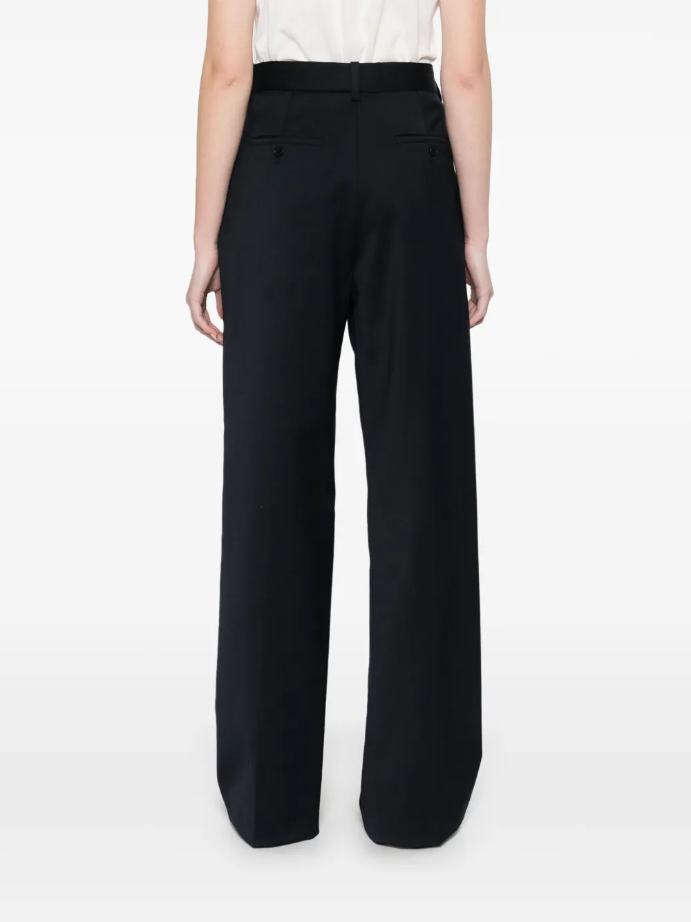 MAJE PIPED-TRIM TAILORED TROUSERS 