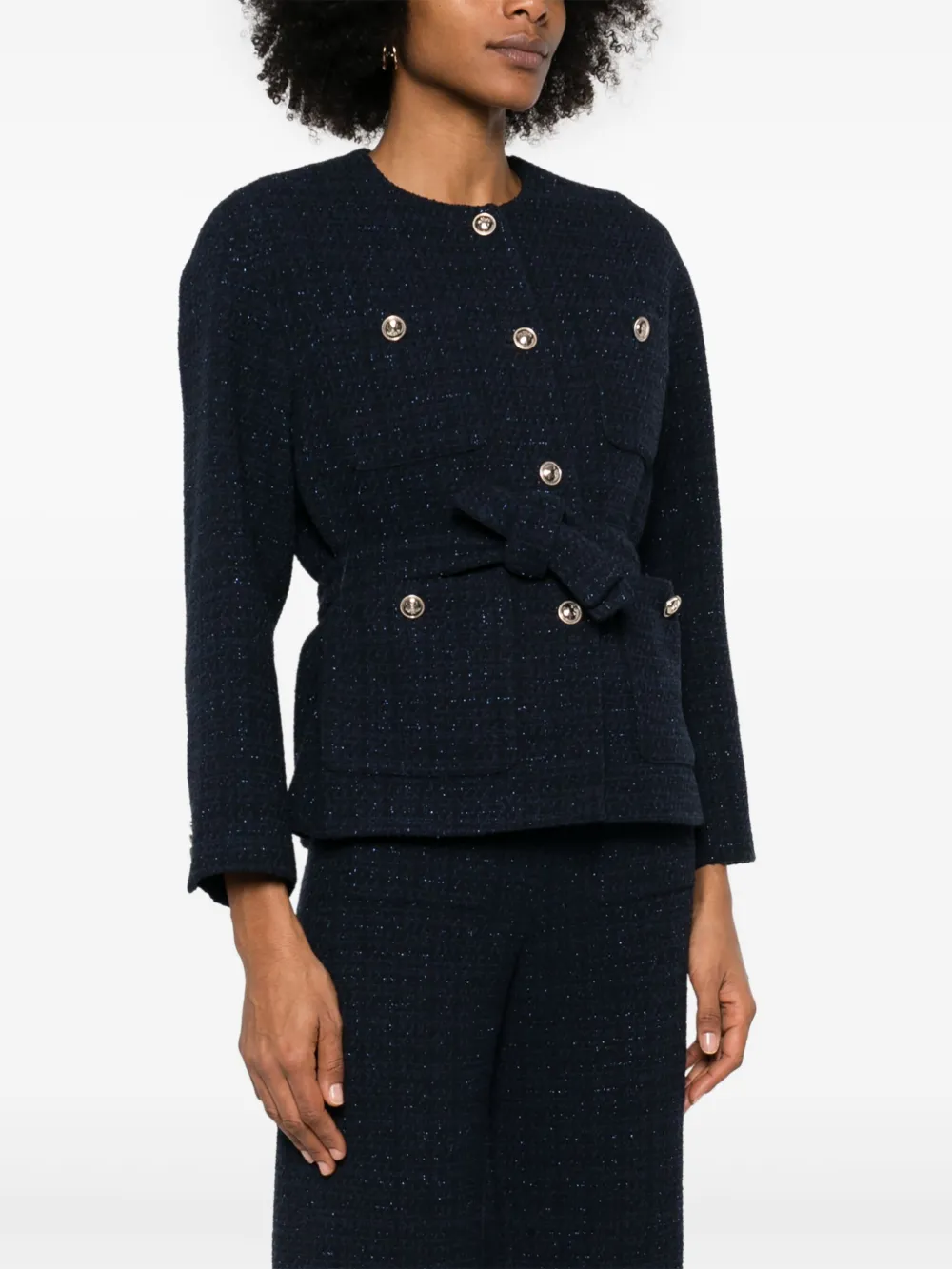 Maje Tweed jack Blauw