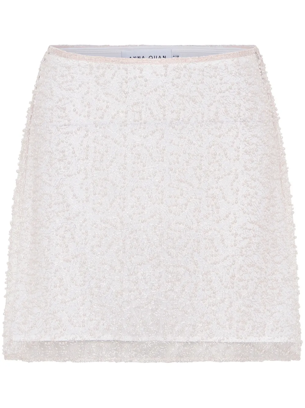 Anna Quan A-lijn mini-rok met geborduurde kralen Beige