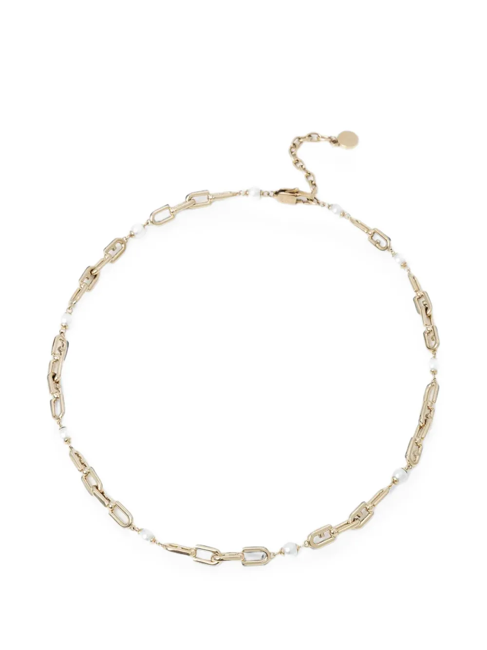 Furla Archfaux-pearl logo necklace - Oro