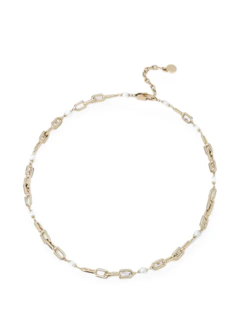 Furla Archfaux-pearl logo necklace