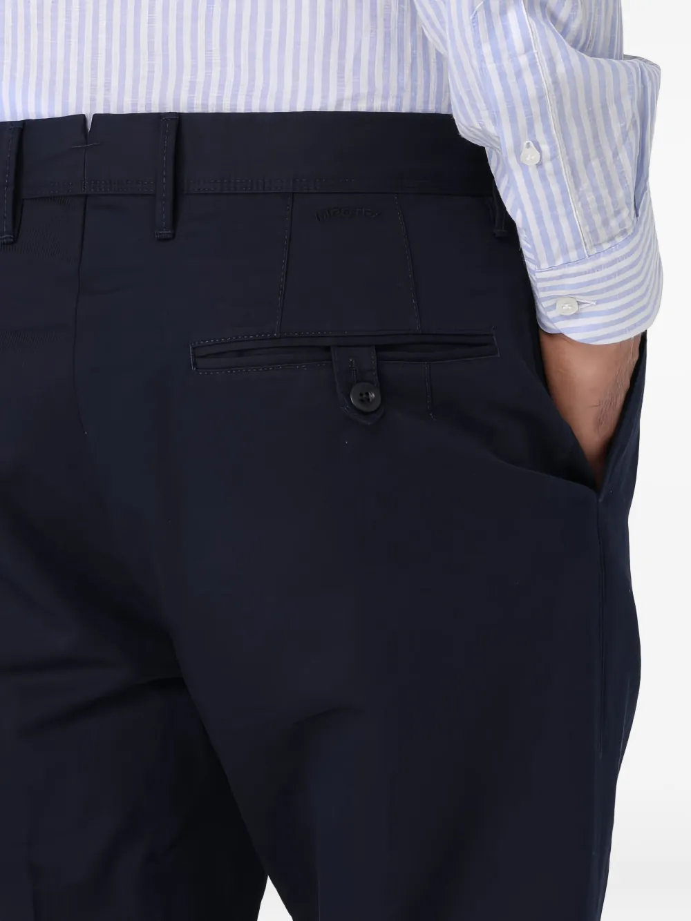 Incotex Broek met geplooid detail Blauw