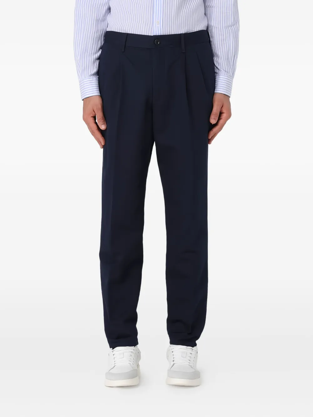 Incotex Broek met geplooid detail Blauw
