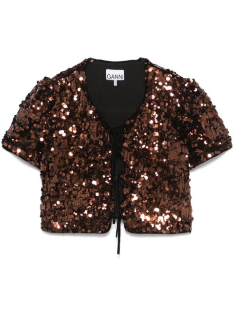 GANNI sequinned blouse Women