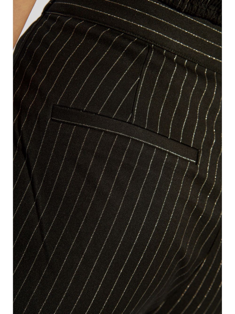 Shop Gestuz Pinstriped Flared Trousers In Black