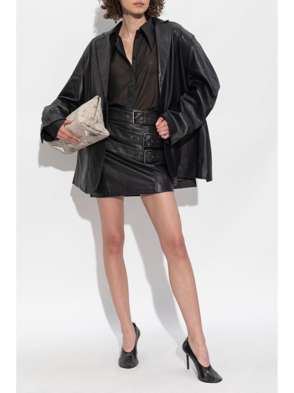 Gestuz leather skirt - Zwart