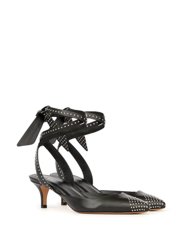 ISABEL MARANT ブラックレザー ハイヒールパンプス