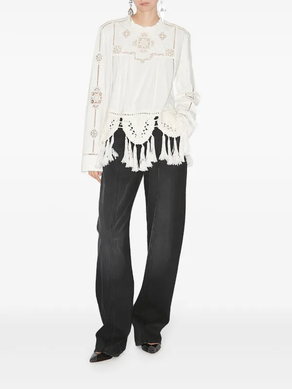 Isabel Marant HT0534FAB4J02I23SD 関税送料込 ISABEL MARANT Severine Top | White | FARFETCH
