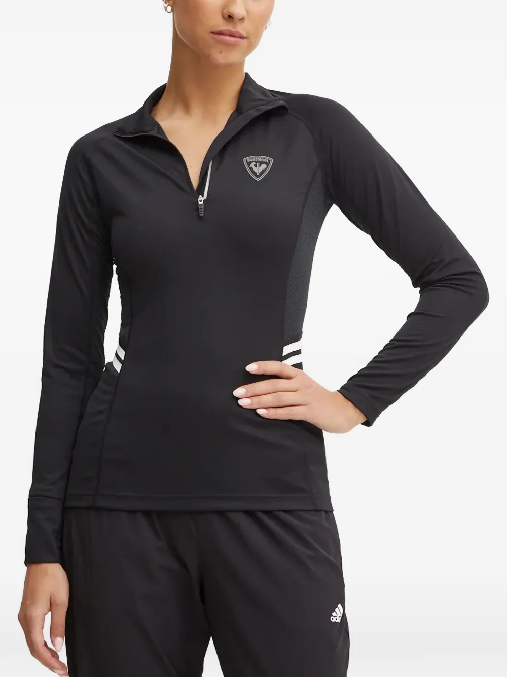 Rossignol Poursuite half-zip stripe base layer | Black | Image 1