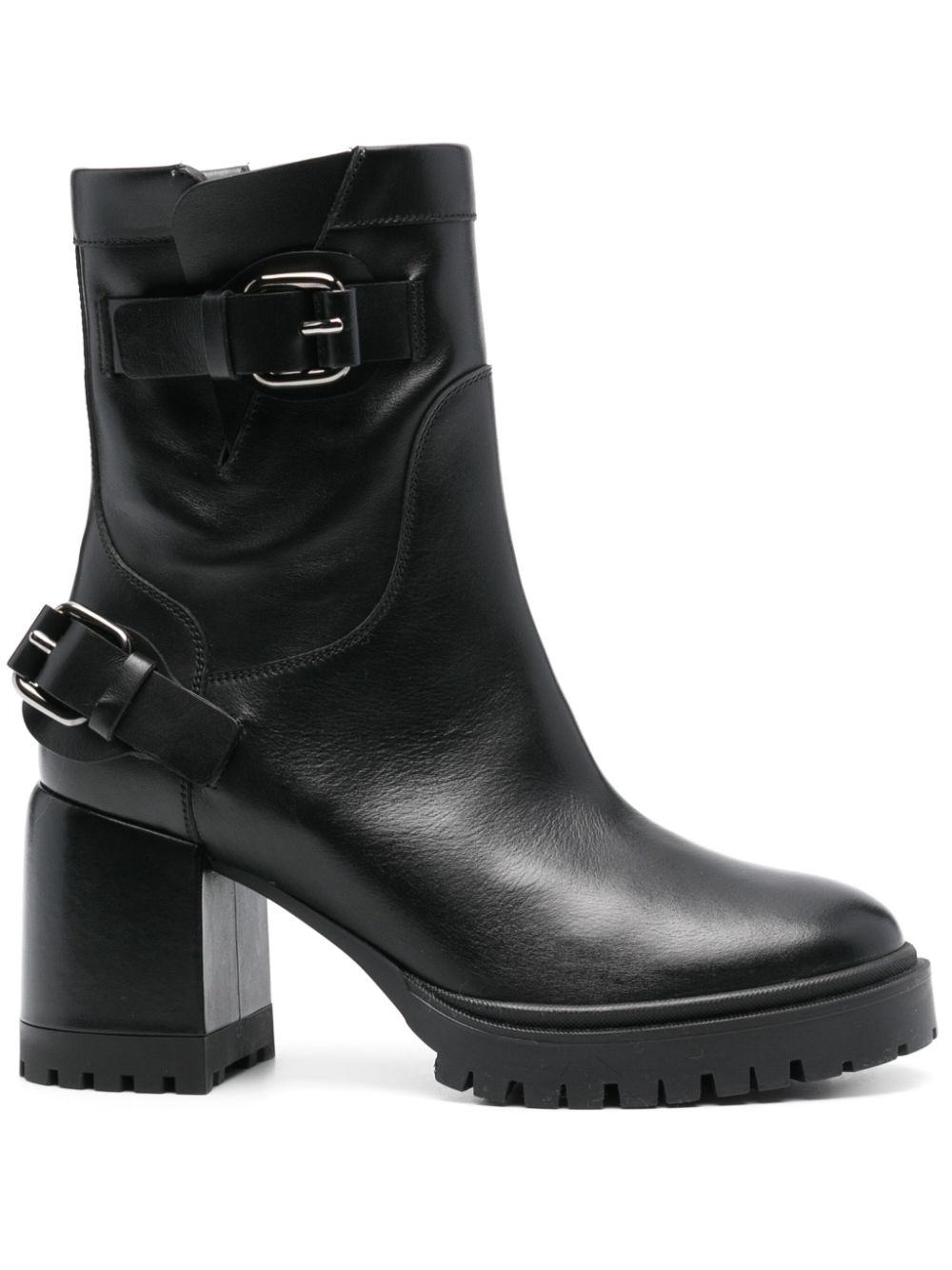 Casadei 80mm leather ankle boots Black