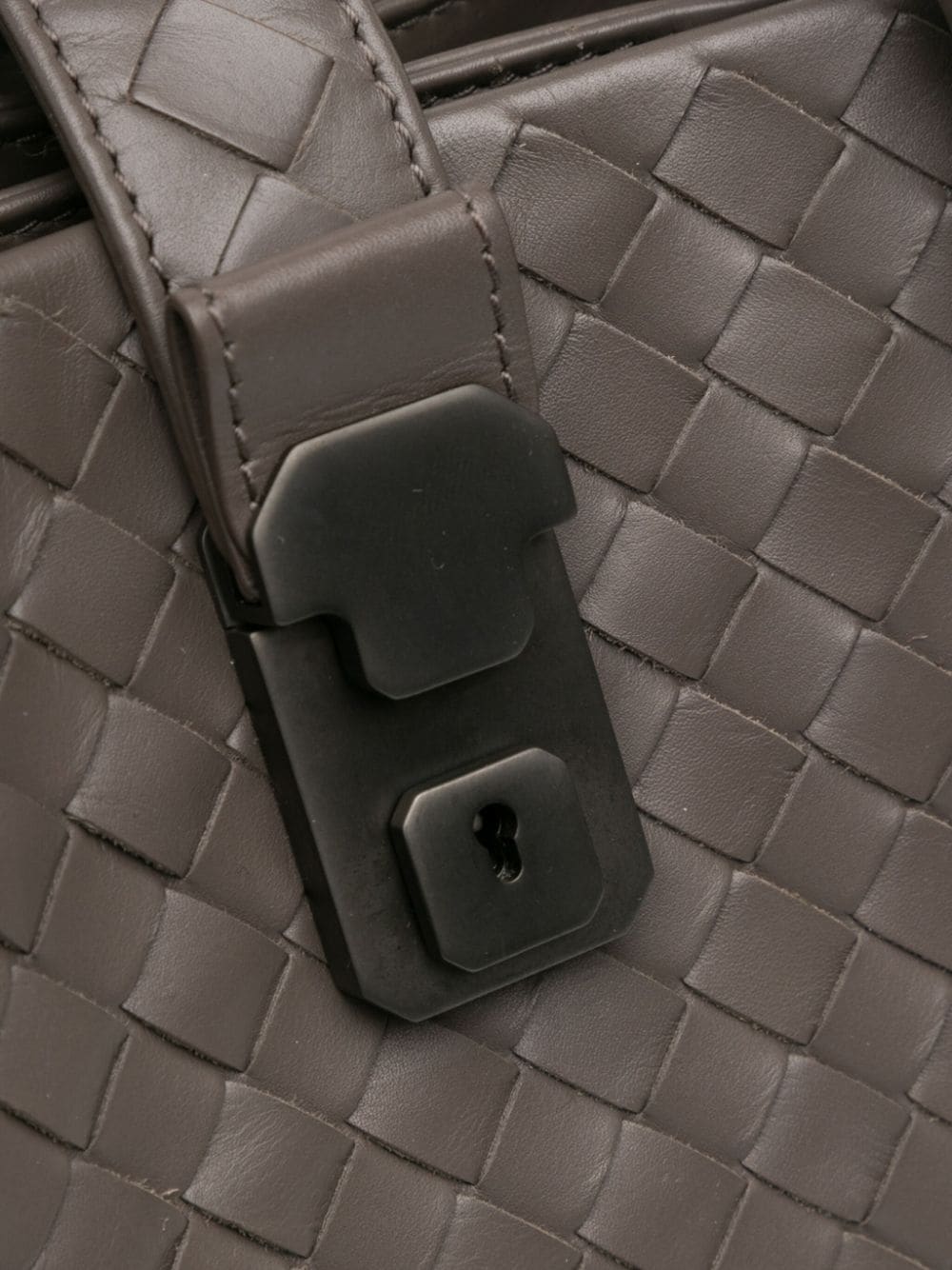 Pre-owned Bottega Veneta 2012-2023 Mini Intrecciato Roma Satchel In Grey