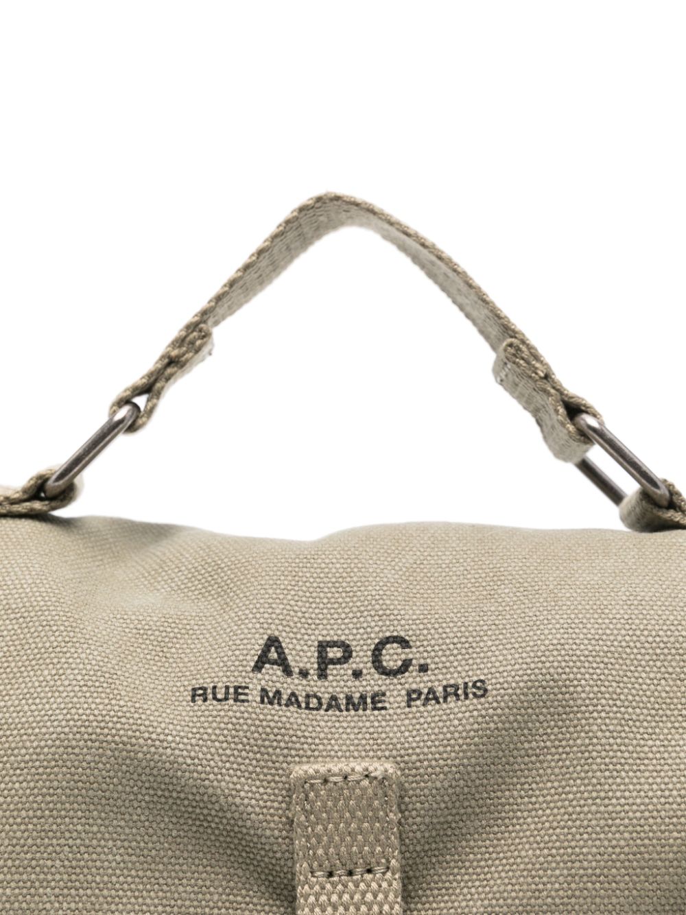 Shop Apc Logo-print Messenger Bag In Grün