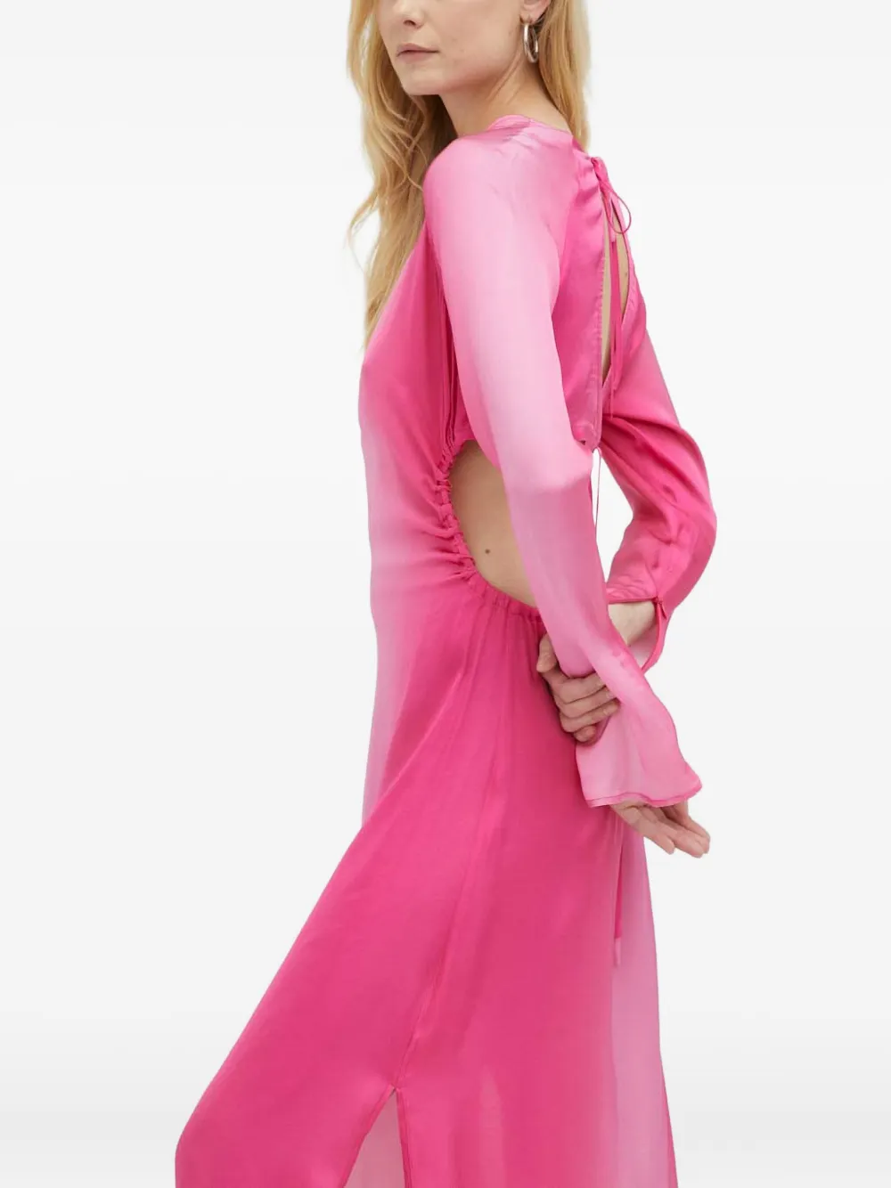 Herskind Long-sleeve Midi Dress In Pink
