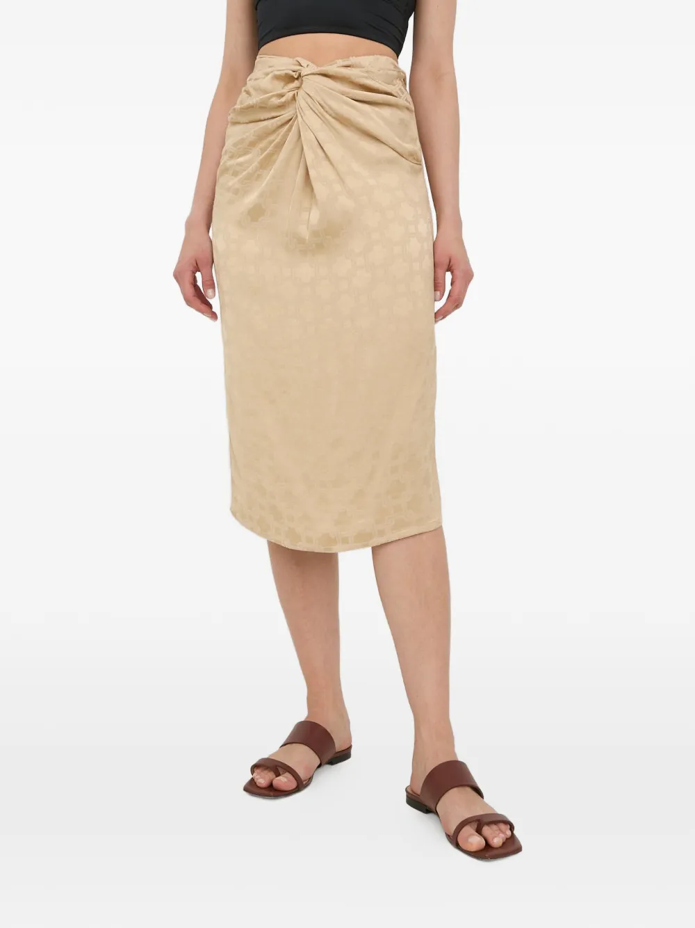 Herskind Knot Midi Skirt In Brown