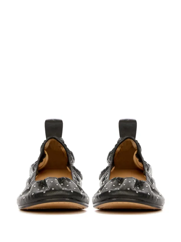 【Isabel Marant】「ベルナ」クロシェ編みバレエフラット ISABEL MARANT Belna leather-trimmed crocheted ballet flats