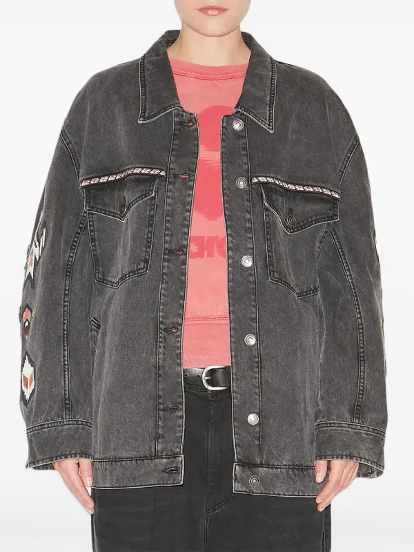 MARANT ÉTOILE Manona Denim Jacket | Grey | FARFETCH